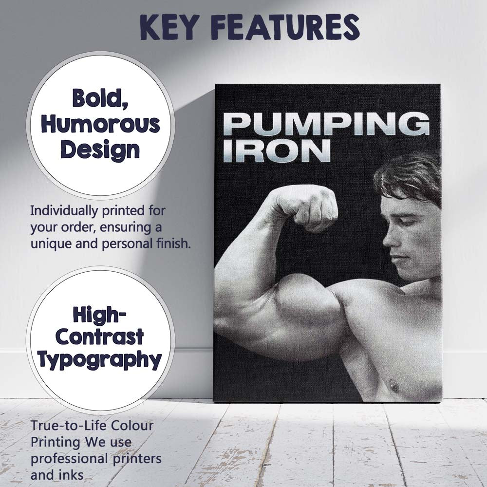 Monochrome Bodybuilding Strength Fitness Portrait Black Background Canvas Wall Art Print Decor Picture Ready to Hang