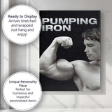 Monochrome Bodybuilding Strength Fitness Portrait Black Background Canvas Wall Art Print Decor Picture Ready to Hang