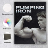 Monochrome Bodybuilding Strength Fitness Portrait Black Background Canvas Wall Art Print Decor Picture Ready to Hang