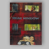 Rear Window Retro Apartment Mystery Thriller Cinematic Red Brick Illustration Canvas Wall Art Print Decor Picture Ready to Hang