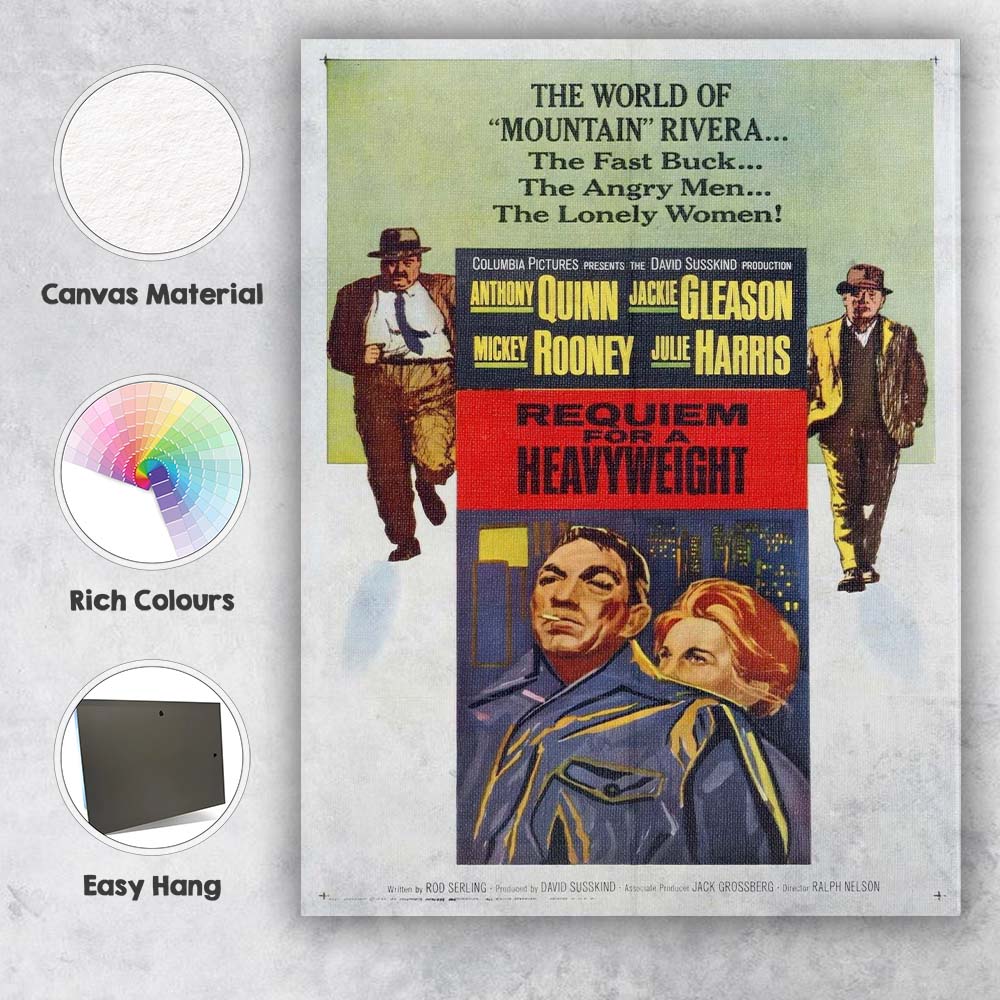 Requiem for a Heavyweight Classic Boxing Drama Retro Film Artwork Canvas Wall Art Print Decor Picture Ready to Hang