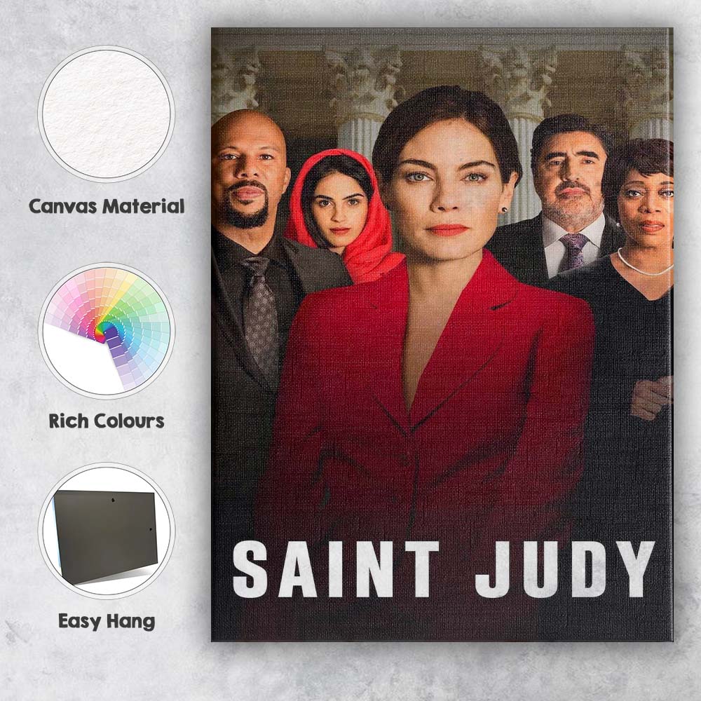Saint Judy Courtroom Justice Drama Red Suit Character Portrait Canvas Wall Art Print Decor Picture Ready to Hang
