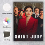 Saint Judy Courtroom Justice Drama Red Suit Character Portrait Canvas Wall Art Print Decor Picture Ready to Hang