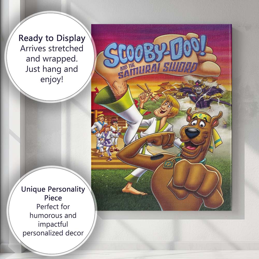 Colourful Cartoon Mystery Adventure Dog Samurai Action Fantasy Canvas Wall Art Print Decor Picture Ready to Hang