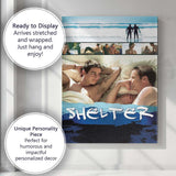 Coastal Romantic Drama Ocean Surfing Couple Contemporary Film Art Canvas Wall Art Print Decor Picture Ready to Hang