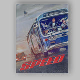 Blue Action Bus Chase Thriller Movie Poster Cinematic Urban Adventure Canvas Wall Art Print Decor Picture Ready to Hang