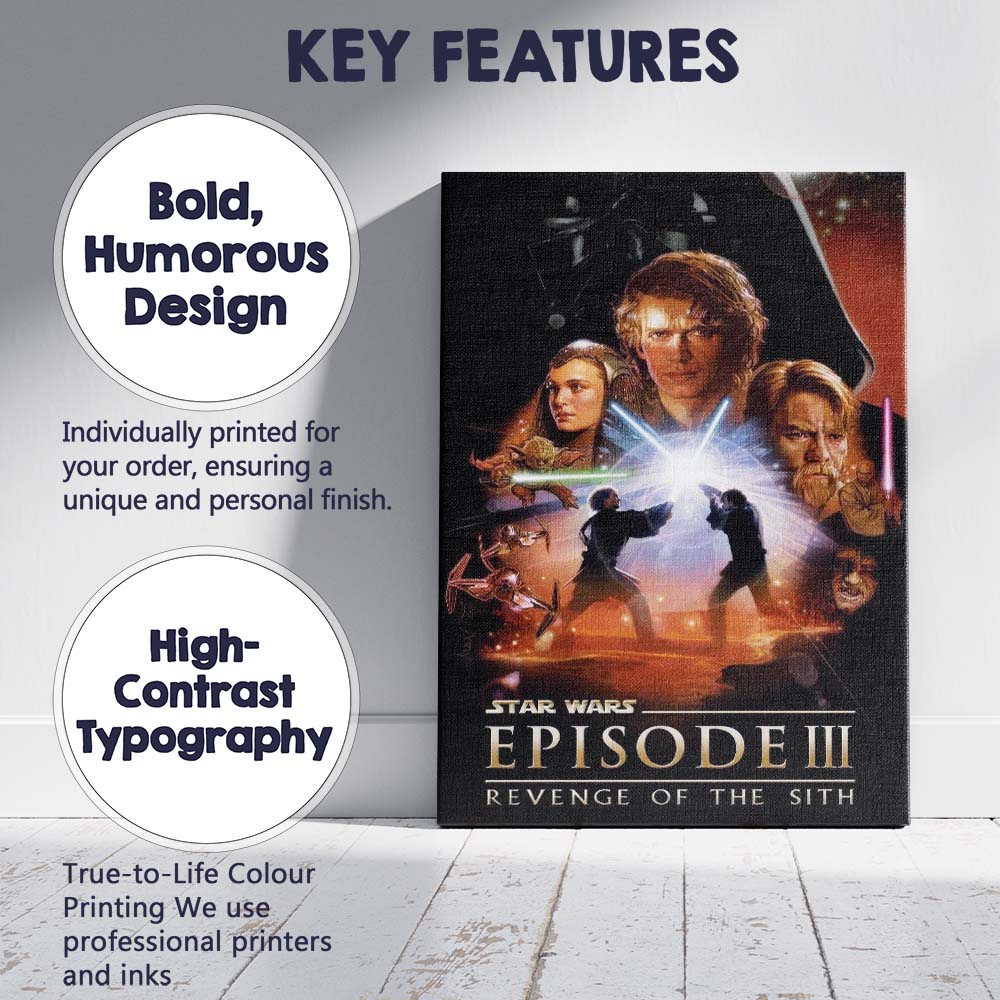 Epic Space Fantasy Lightsaber Duel Sci Fi Adventure Movie Poster Canvas Wall Art Print Decor Picture Ready to Hang