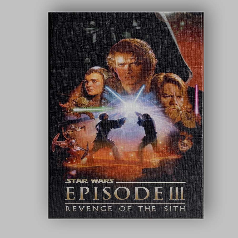 Epic Space Fantasy Lightsaber Duel Sci Fi Adventure Movie Poster Canvas Wall Art Print Decor Picture Ready to Hang