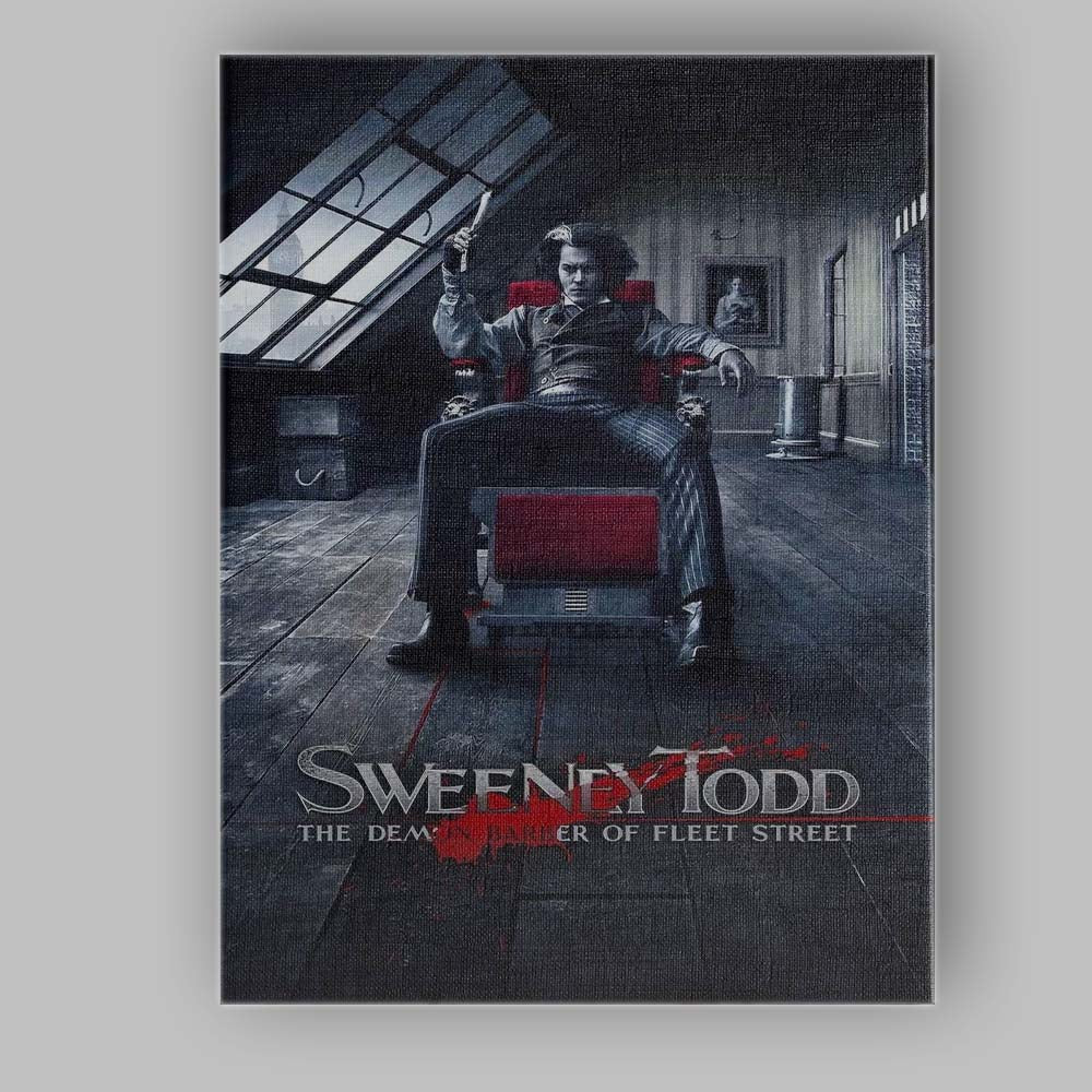 Dark Gothic Victorian Barber Horror Musical Film Poster Moody Interior Canvas Wall Art Print Decor Picture Ready to Hang