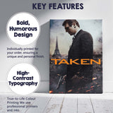 Orange Black Spy Action Thriller Agent Film Poster Paris Skyline Canvas Wall Art Print Decor Picture Ready to Hang