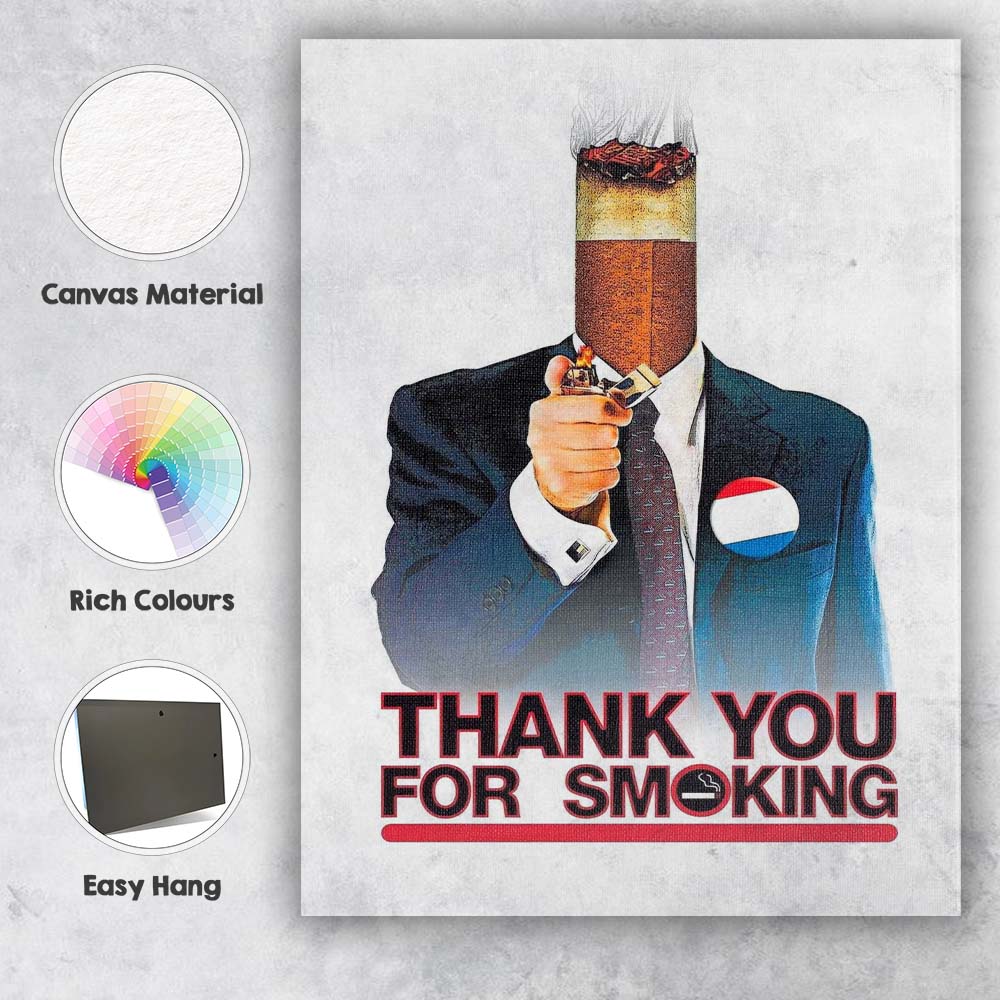Satirical Smoking Lobbyist Conceptual Film Poster Graphic Pop Art Design Canvas Wall Art Print Decor Picture Ready to Hang