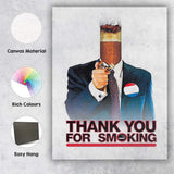 Satirical Smoking Lobbyist Conceptual Film Poster Graphic Pop Art Design Canvas Wall Art Print Decor Picture Ready to Hang