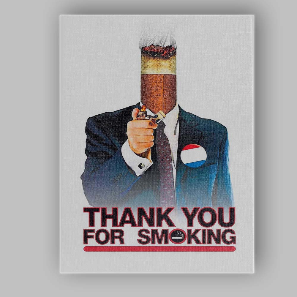 Satirical Smoking Lobbyist Conceptual Film Poster Graphic Pop Art Design Canvas Wall Art Print Decor Picture Ready to Hang