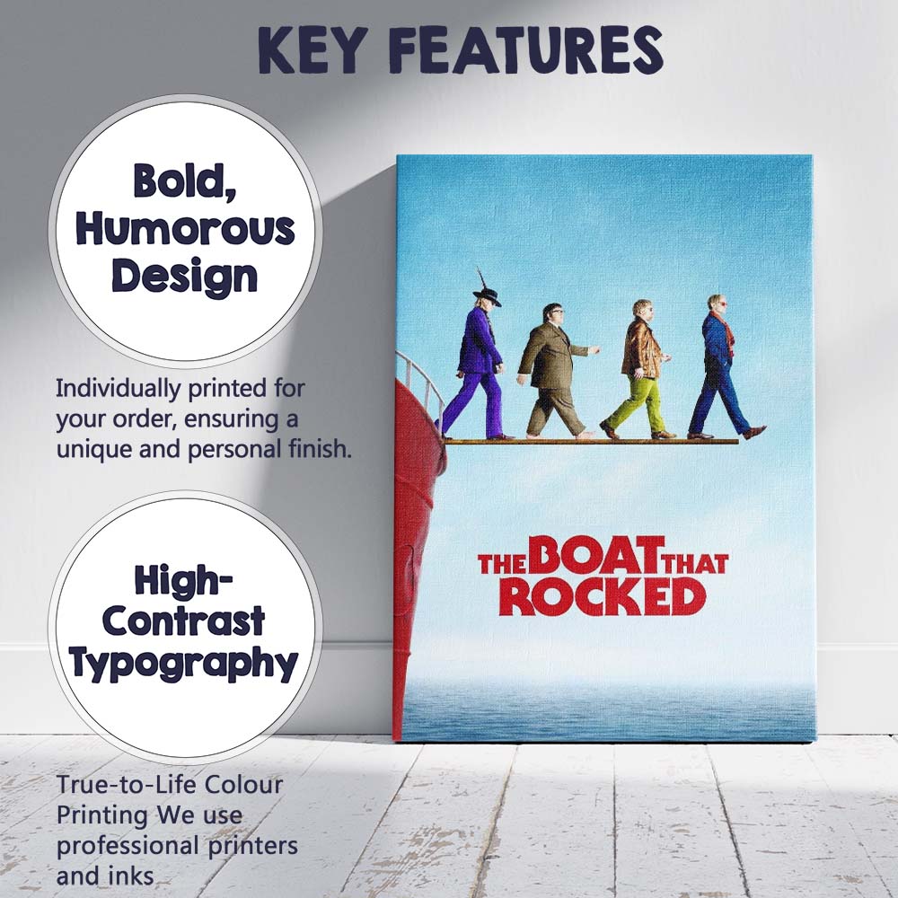 Colourful Retro Rock Music Comedy Boat Radio Film Poster Canvas Wall Art Print Decor Picture Ready to Hang