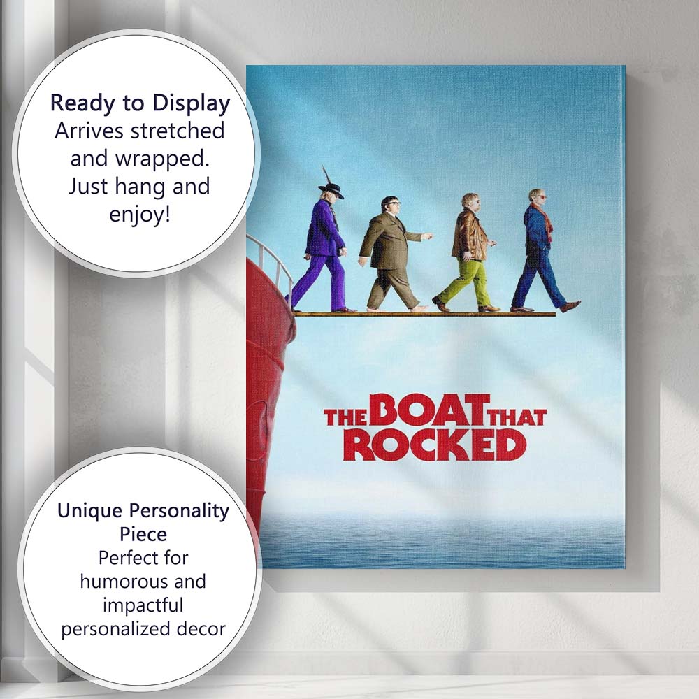 Colourful Retro Rock Music Comedy Boat Radio Film Poster Canvas Wall Art Print Decor Picture Ready to Hang
