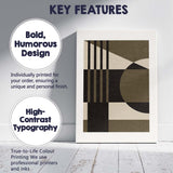 Earth Tone Geometric Abstract Arches and Circle Mid Century Modern Canvas Wall Art Print Decor Picture Ready to Hang