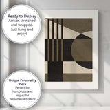 Earth Tone Geometric Abstract Arches and Circle Mid Century Modern Canvas Wall Art Print Decor Picture Ready to Hang