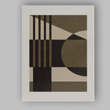 Earth Tone Geometric Abstract Arches and Circle Mid Century Modern Canvas Wall Art Print Decor Picture Ready to Hang