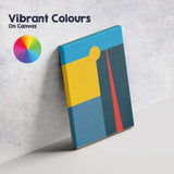 Bold Geometric Colour Block Yellow Blue and Red Abstract Canvas Wall Art Print Decor Picture Ready to Hang