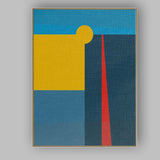 Bold Geometric Colour Block Yellow Blue and Red Abstract Canvas Wall Art Print Decor Picture Ready to Hang