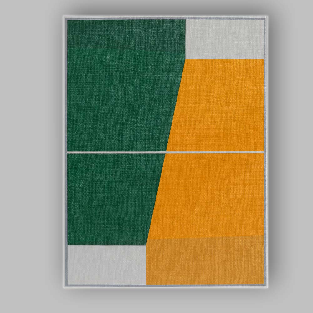 Modern Green and Mustard Geometric Colour Block Abstract Canvas Wall Art Print Decor Picture Ready to Hang