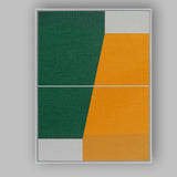 Modern Green and Mustard Geometric Colour Block Abstract Canvas Wall Art Print Decor Picture Ready to Hang
