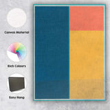 Minimalist Navy Coral and Ochre Colour Block Abstract Canvas Wall Art Print Decor Picture Ready to Hang