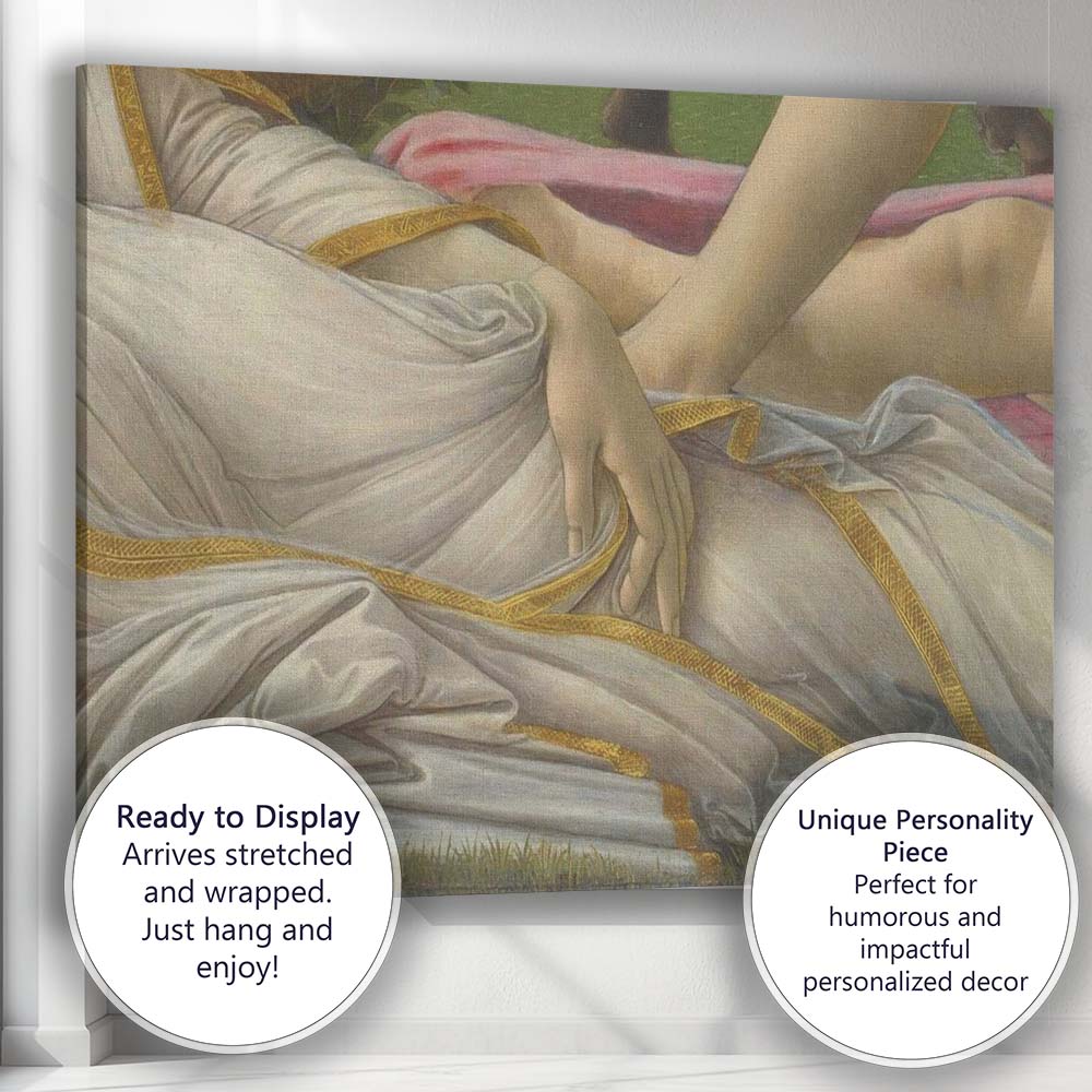 Classical Draped Figure Detail Renaissance Style Fine Art Canvas Wall Art Print Decor Picture Ready to Hang