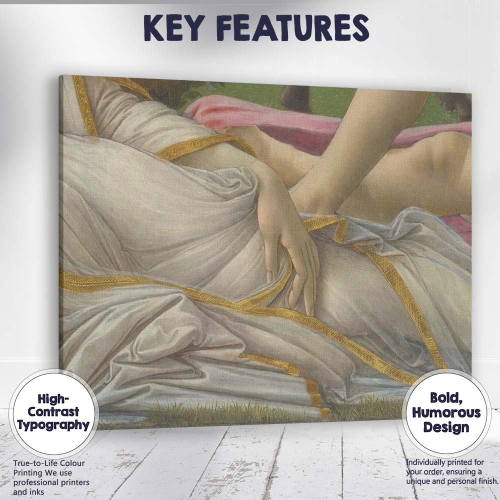 Classical Draped Figure Detail Renaissance Style Fine Art Canvas Wall Art Print Decor Picture Ready to Hang