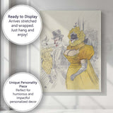Belle Epoque Yellow Dress Parisian Street Illustration Canvas Wall Art Print Decor Picture Ready to Hang