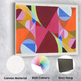 Colourful Geometric Circles and Curves Abstract Composition Canvas Wall Art Print Decor Picture Ready to Hang