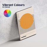 Minimalist Bauhaus Orange Circle Geometric Stripe Abstract Beige Canvas Wall Art Print Decor Picture Ready to Hang
