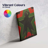 Bold Afro Futurist Black Figure Green Red Star Portrait Canvas Wall Art Print Decor Picture Ready to Hang