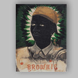 Expressive Black Portrait Green Halo Contemporary Figurative Artwork Canvas Wall Art Print Decor Picture Ready to Hang