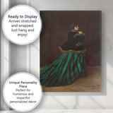Elegant Victorian Woman in Green Dress Classical Portrait Painting Canvas Wall Art Print Decor Picture Ready to Hang