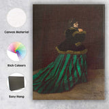 Elegant Victorian Woman in Green Dress Classical Portrait Painting Canvas Wall Art Print Decor Picture Ready to Hang
