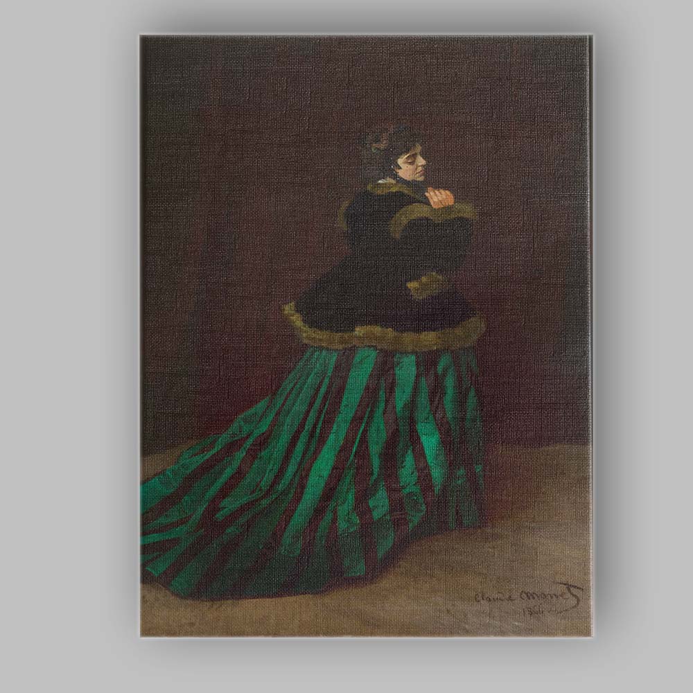 Elegant Victorian Woman in Green Dress Classical Portrait Painting Canvas Wall Art Print Decor Picture Ready to Hang