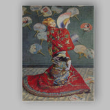 Japanese Kimono Lady with Decorative Fans Oriental Portrait Canvas Wall Art Print Decor Picture Ready to Hang