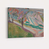 Expressionist Pastel Landscape Rolling Hills Scenic Painting Canvas Wall Art Print Decor Picture Ready to Hang