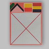 Coral Red Geometric Minimalist Architectural Abstract Design Canvas Wall Art Print Decor Picture Ready to Hang