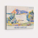 Colourful Coastal Watercolour Landscape Inspired by Henri Matisse Canvas Wall Art Print Decor Picture Ready to Hang