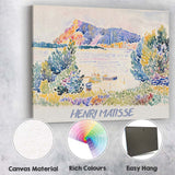 Colourful Coastal Watercolour Landscape Inspired by Henri Matisse Canvas Wall Art Print Decor Picture Ready to Hang