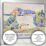 Colourful Coastal Watercolour Landscape Inspired by Henri Matisse Canvas Wall Art Print Decor Picture Ready to Hang