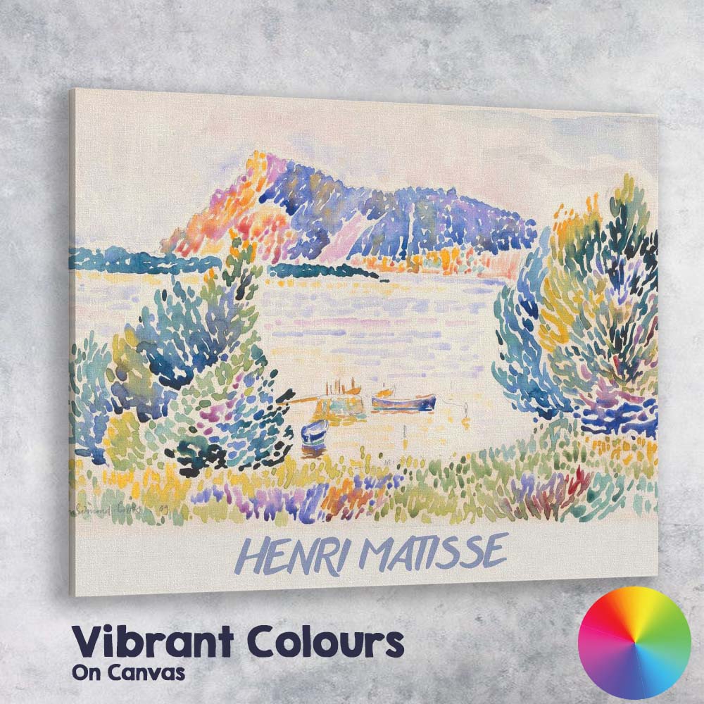 Colourful Coastal Watercolour Landscape Inspired by Henri Matisse Canvas Wall Art Print Decor Picture Ready to Hang