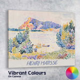 Colourful Coastal Watercolour Landscape Inspired by Henri Matisse Canvas Wall Art Print Decor Picture Ready to Hang