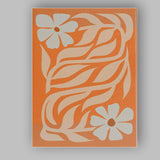 Warm Orange Floral Vine Folk Art Botanical Canvas Wall Art Print Decor Picture Ready to Hang