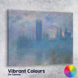 Blue Misty Waterside Cathedral Impressionist Painting Canvas Wall Art Print Decor Picture Ready to Hang