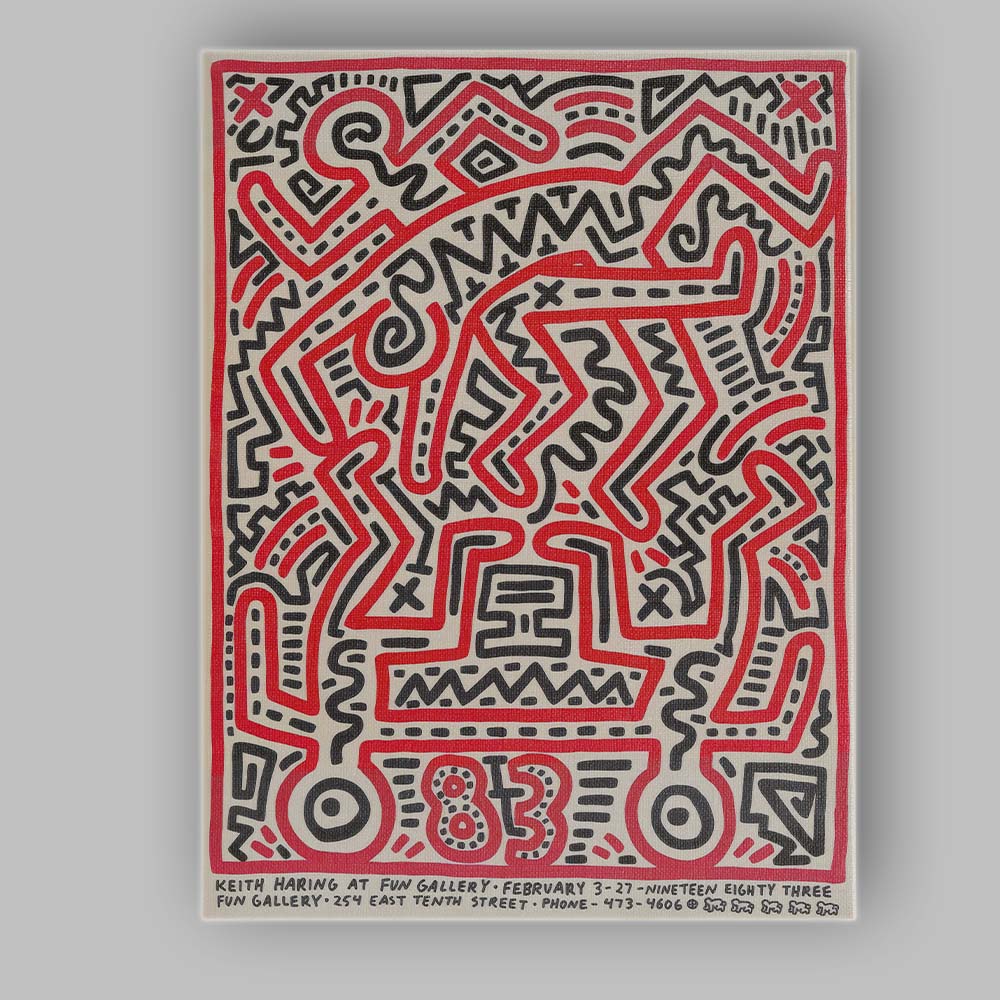 Bold Red Black Abstract Pop Art Exhibition Style Pattern Canvas Wall Art Print Decor Picture Ready to Hang