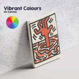 Keith Haring Inspired Red Hand Over Water Abstract Pop Art Canvas Wall Art Print Decor Picture Ready to Hang