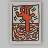 Keith Haring Inspired Red Hand Over Water Abstract Pop Art Canvas Wall Art Print Decor Picture Ready to Hang